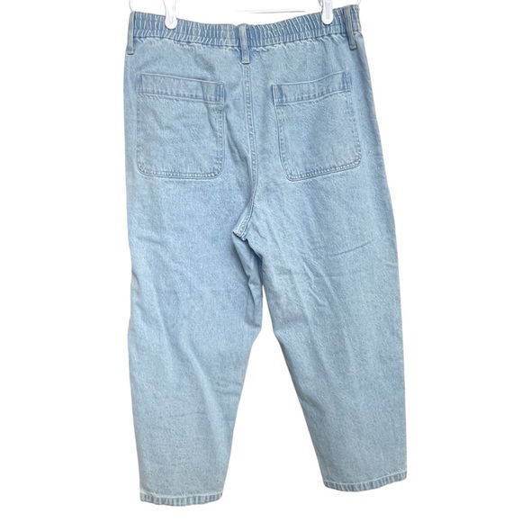 Madewell High Rise Tapered Blue Jeans Size Large Balloon Light Elastic Waist - Picture 7 of 11